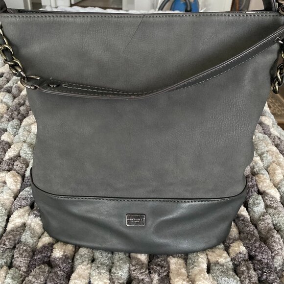David Jones Paris Hobo Gray Bag with Hand Strap - Picture 1 of 6